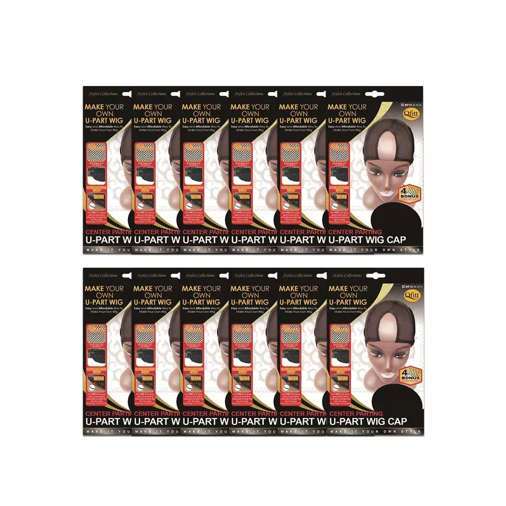(12 Pack) Qfitt Center Parting U-Part Wig Cap #5013